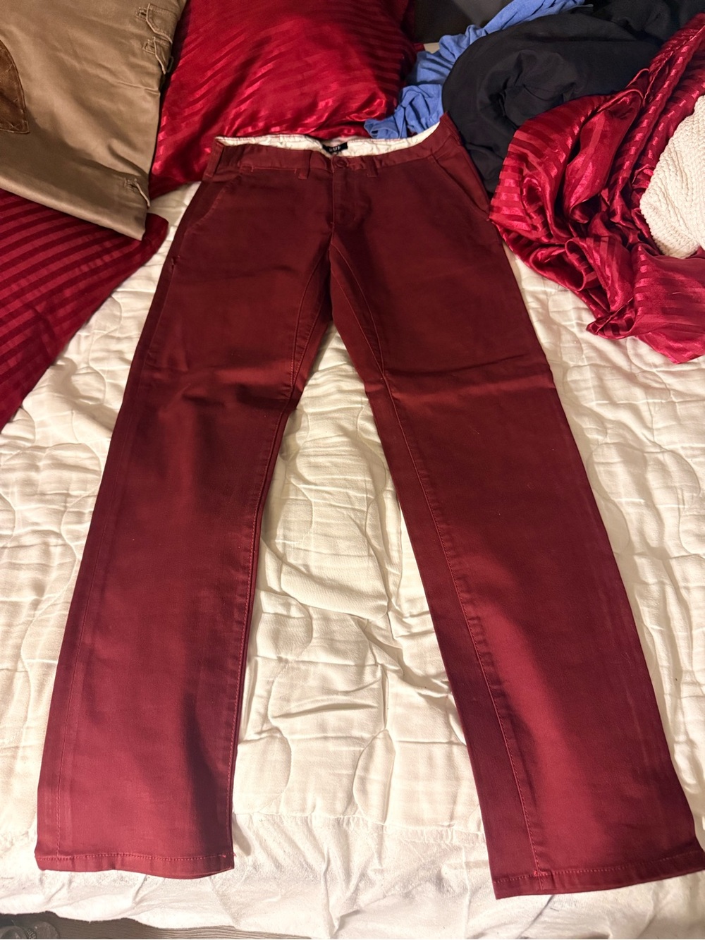 HUF Men's Burgundy Chinos